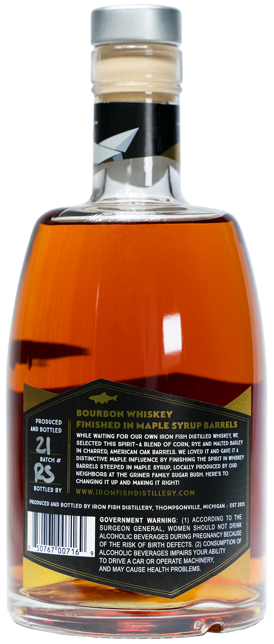 Iron Fish Bourbon Whiskey Finished in Maple Syrup Barrels