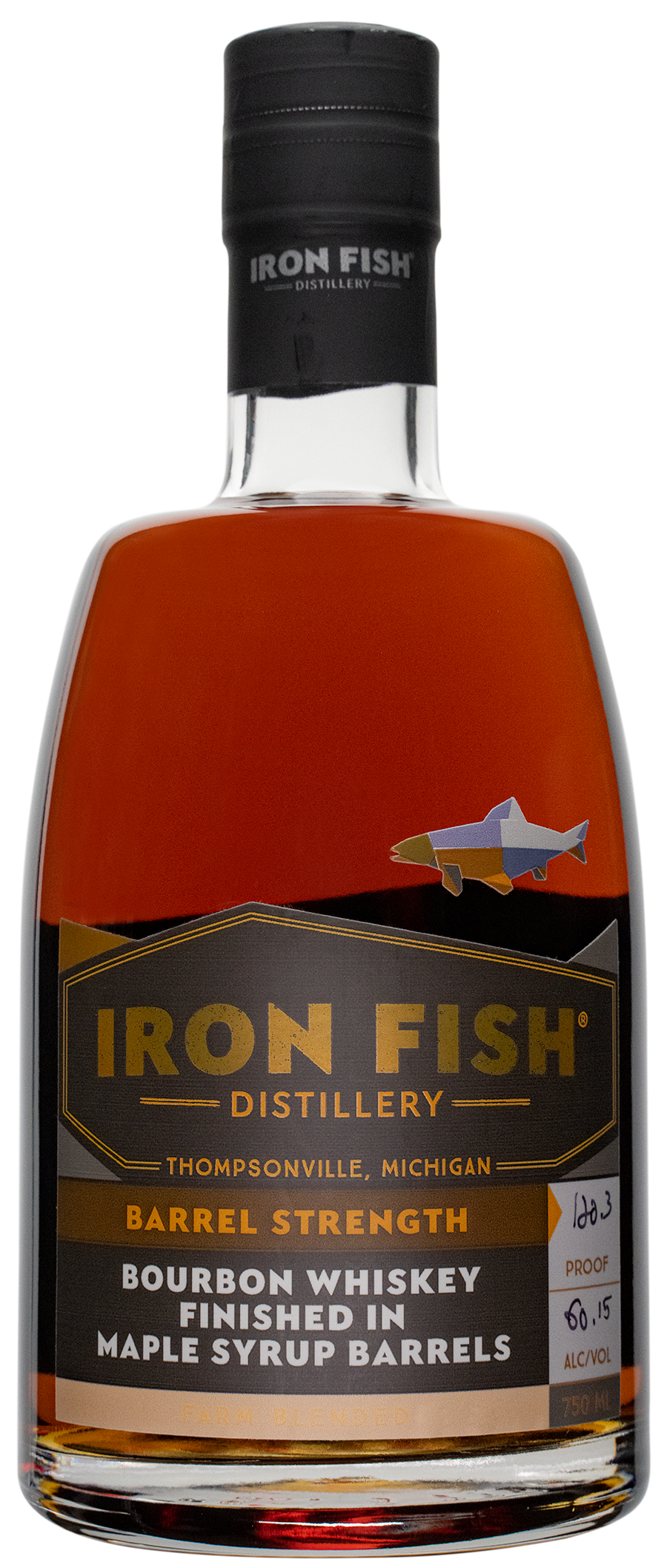 Iron Fish Barrel Strength Bourbon Whiskey Finished in Maple Syrup Barrels